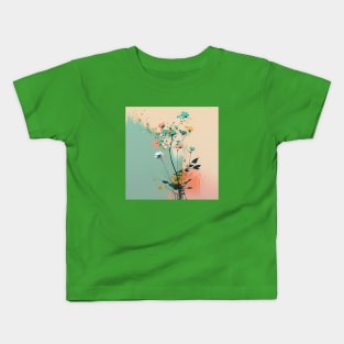 Spring Flowers Modern Art Pastel Design Kids T-Shirt